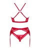 Еротичний комплект з поясом під чулки Obsessive Lacelove XS/S червоний - зображення 4