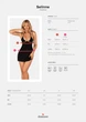 Пеньюар Obsessive Selinne chemise & thong XL/2XL Black, стрінги, подвійні бретелі - зображення 5