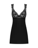Сорочка бебі-дол з мереживом на грудях Obsessive Donna Dream babydoll XL/2XL Black, стрінги - изображение 3