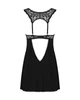 Сорочка бебі-дол з мереживом на грудях Obsessive Donna Dream babydoll XL/2XL Black, стрінги - изображение 4