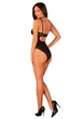 Прозоре боді Obsessive Selinne teddy XL/2XL Black, дрібна сітка, подвійні бретелі - зображення 7