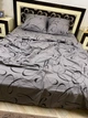 Постельное белье хлопковое Петля Узоры Евро 200 x 220 Бязь Серое 50 х 70 - изображение 2