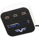 USB-хаб Frime 3-портовий з кардридером All-in-One White (FHC-AllinOne3p2W) - зображення 1
