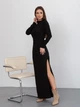 Платье длинное осеннее женское ISSA PLUS 14415 S Черное (issa2007682524402) - изображение 1