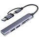 Переходник Кардридер Хаб Kerui 5 в 2 USB 3.0 Type-C + 3 USB TF SD MicroSD - изображение 2