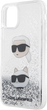 Панель Karl Lagerfeld Liquid Glitter Karl&Choupette Heads Hearcase do Apple iPhone Xr/11 Silver (3666339164591) - зображення 1