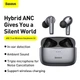 Навушники Bluetooth BASEUS SIMU ANC True Wireless Earphones S2 |42/480mAh, 6/24Hours| (NGS2-02) White - зображення 13