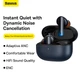 Навушники BASEUS True Wireless Earphones Storm 1 |BT5.2, 50/400mAh, ANC, 5h| (NGTW140201) Black - изображение 13