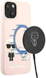 Etui Karl Lagerfeld Silicone Ikonik Karl&Choupette Magsafe do Apple iPhone 13 Light Pink (3666339035136) - obraz 1