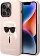 Панель Karl Lagerfeld Silicone Karl Head Magsafe для Apple iPhone 14 Pro Max Light Pink (3666339078065) - зображення 1