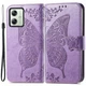 Чохол-книжка з малюнком UniCase Butterfly Pattern для Motorola Moto G54 / G54 Power - Light Purple - зображення 1