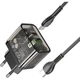 Сетевое зарядное устройство Hoco N34 Dazzling PD20W+QC3.0 + кабель Type-C to Type-C - Transparent Black - изображение 2