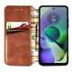Чохол Deexe Rhombus Wallet для Motorola Moto G54 - Brown - зображення 2