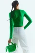 Боді-лонгслів H&M 061123802_green S Зелене (6666000283511) - зображення 4