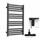 Рушникосушка комбінована Terma Marlin 780x430 Black mat, тен ONE + вентиль Unico - зображення 1