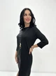 Женское платье миди с экокожей Fashion 46/48 черный - изображение 3
