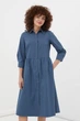 Платье-рубашка Finn Flare FSC110218-105 синее S - изображение 1
