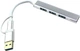 USB-хаб Dynamode USB 3.0 Type-C/Type-A на 4 порти: 1 x USB 3.0 3 x USB 2.0 Метал, сріблястий (DM-UH-311AC) - зображення 2