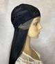 Парик на сетке Lace Wig PoliLy Super Straight тон 1B длинный черный 100 см термостойкое волокно - изображение 4