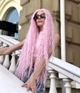 Парик на сетке Lace Wig Богемия волнистый длинный розовый, 100 см, термостойкое волокно - изображение 5