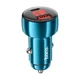 Зарядне автомобільне Hoco Z50 dual-port 1USB/1Type-C, 48W/3A, PD/QC transparent car charger із швидкою зарядкою Синій - изображение 1