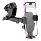 Автотримач для телефону Hoco H19 Mighty one-button car holder на панель/лобове скло (зажим) Чорний - изображение 3