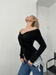 Боди с открытыми плечами, мод СШЛ-401, черный, размер 42-46 - изображение 3