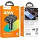 Автомобільний FM-трансмітер Hoco E76 Pole (PD 45W + QC3.0, 2USB, Bluetooth 5.0, швидка зарядка) - Зелений - зображення 3