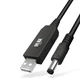 Кабель питания UnnLink USB 2.0 to DC 5.5x2.1 mm 12V 1A для Wi-Fi роутера 1M Black (YM1385) - изображение 1