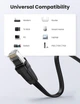 Патч корд Ugreen сетевой кабель 40 Гбит\с 2000 МГц Ethernet RJ45 Cat 8 плоский 1М Black (YM1153) - изображение 4