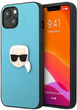 Панель CG Mobile Karl Lagerfeld Leather Ikonik Karl Head Metal для Apple iPhone 13 mini Blue (3666339028619) - зображення 1