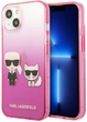 Панель CG Mobile Karl Lagerfeld Gradient Ikonik Karl&Choupette для Apple iPhone 13 mini Pink (3666339049201) - зображення 1