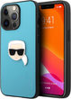 Панель CG Mobile Karl Lagerfeld Leather Ikonik Karl Head Metal для Apple iPhone 13 Pro Max Blue (3666339028640) - зображення 1