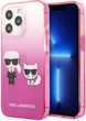 Etui CG Mobile Karl Lagerfeld Gradient Ikonik Karl&Choupette do Apple iPhone 14 Pro Różowy (3666339086381) - obraz 1