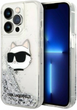 Etui CG Mobile Karl Lagerfeld Glitter Choupette Head do Apple iPhone 14 Pro Srebrny (3666339086947) - obraz 1