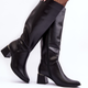 Kozaki damskie skórzane na słupku do kolana z elastyczną cholewką Lewski Shoes 2928/B 38 Czarne (5905677948363) - obraz 4