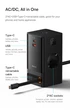 Сетевое зарядное устройство BASEUS GaN5 PowerCombo Charger 2C+U+2AC 65W Black - изображение 2