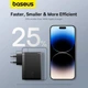 Мережевий зарядний пристрій BASEUS GaN5 Pro 160W (2 Type-C + 1 USB) з кабелем - зображення 3