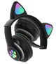 Беспроводные детские наушники Cat Ear STN-28 со светящимися кошачьими ушками Bluetooth Черные - изображение 3