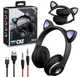 Беспроводные детские наушники Cat Ear STN-28 со светящимися кошачьими ушками Bluetooth Черные - изображение 8