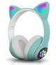 Беспроводные детские наушники Cat Ear STN-28 со светящимися кошачьими ушками Bluetooth Бирюзовые - изображение 1