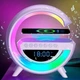 Нічник смарт-лампа акумуляторна RGB BT-3401 білий з бездротовою зарядкою та годинником - зображення 4