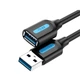 USB кабель подовжувач USB на USB Vention Extension Cable charging data (0.5m, 5 Gbit/s, USB 3.0, 2A). Black - зображення 1