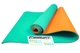 Коврик для йоги и фитнеса EasyFit TPE+TC 6 мм двухслойный бирюзовый-оранжевый - изображение 1