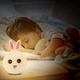 Силіконовий LED нічник в дитячу кімнату на акумуляторі 7 кольорів кролик білий з рожевим - зображення 6