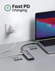 Многопортовый адаптер концентратор UGREEN CM511 USB C 6 в 1 MicroSD, SD, HDMI, USB 3.0, USB-C PD Grey (60384) - изображение 4