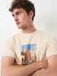 Набор футболок хлопковых длинных мужских H&M 1036336_мост M 2 шт Бежевый с принтом (KZ2000001455036) - изображение 4