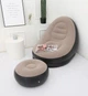 Надувное велюровое кресло диван с пуфом AIR SOFA с насосом для отдыха Коричневый GS-0910 - изображение 5