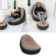 Надувное велюровое кресло диван с пуфом AIR SOFA с насосом для отдыха Коричневый GS-0910 - изображение 6