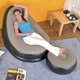 Надувное велюровое кресло диван с пуфом AIR SOFA с насосом для отдыха Коричневый GS-0910 - изображение 7